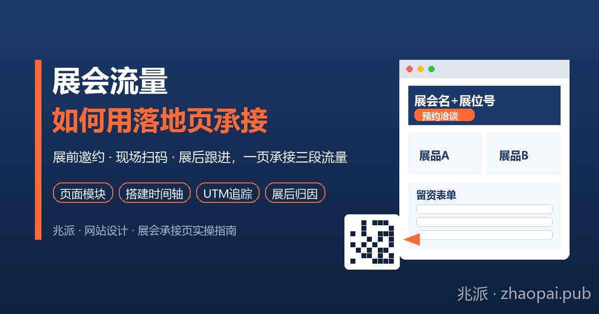 展会流量如何用官网落地页承接？页面模块、搭建时间轴与UTM归因实操