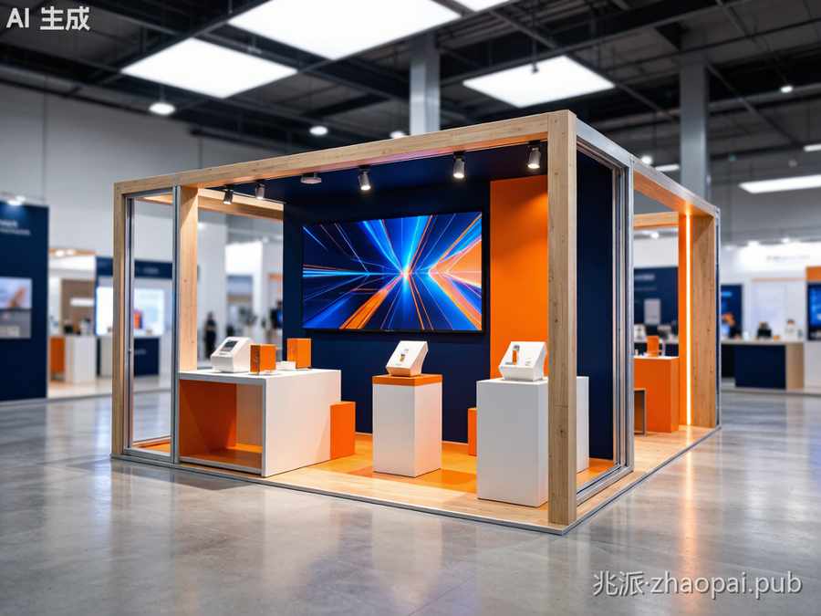 开放式特装展位3D渲染效果