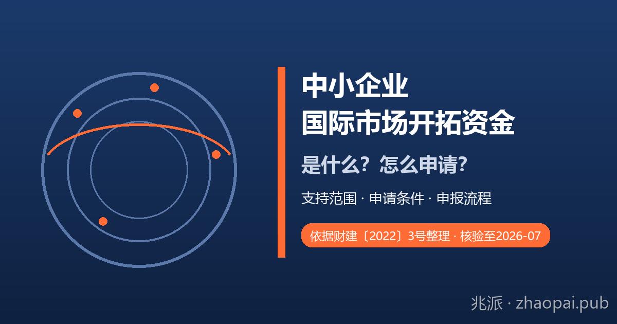 中小企业国际市场开拓资金是什么？支持范围、申请条件与申报流程全解读